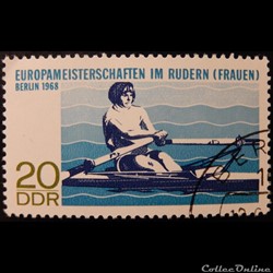 Allemagne RDA 01069 Championnats d'Europe d'aviron féminin, Berlin 20pf de 1968