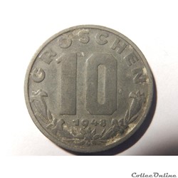 Autriche, 10 Groschen 1948