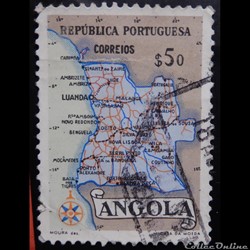 Angola 00383 Carte de l'Angola 50cts de 1955