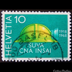 Suisse 00811 Casque de sécurité 10cts de 1968