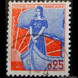 01234 Marianne à la Nef Bleu rouge 0.25F