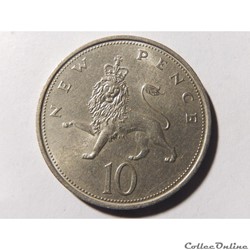 Royaume-Uni, 10 new pence de 1968