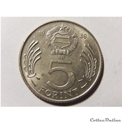 Hongrie, 5 Forint 1989