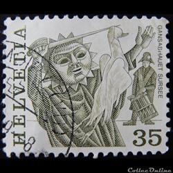 Suisse 01036 coutumes populaires 35cts de 1977