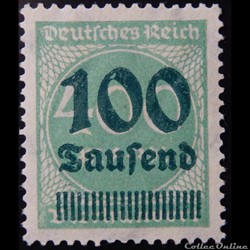 Allemagne Reich 00266 chiffre 100 000RM de 1923