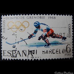 Espagne 01506 JO d'hiver de Grenoble 6Ptas de 1968