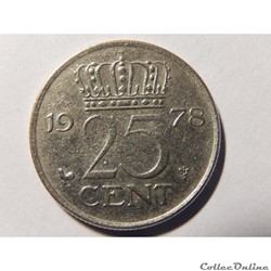 Pays-Bas, 25 cent de 1978