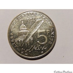 5 Francs commémorative Voltaire 1994
