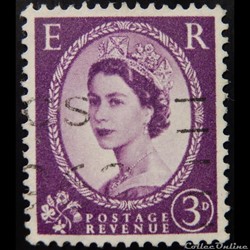 Royaume-Uni 00291a reine Elisabeth II 3d de 1955