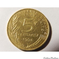5 centimes Marianne 1994 "abeille"