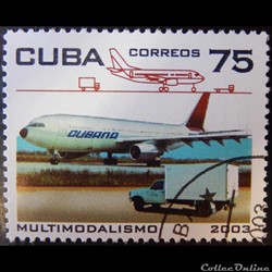 Cuba 04520 avion et camion de livraison 75c de 2003