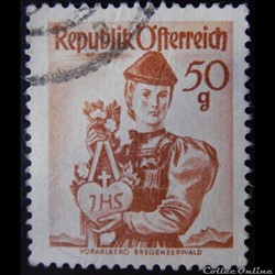 Autriche 00888 costume traditionnel de Bregenzerwald, Vorarlberg 50g de 1958