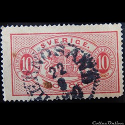 Suède D0005A service gros format 10öre de 1895