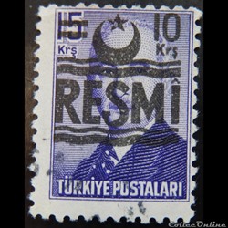 Turquie S0031 Ismet Inonu, type A 10 kurus de 1955