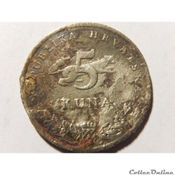 Croatie, 5 Kuna de 1995