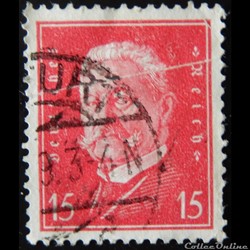 Allemagne Reich 00405 président Paul Von Hindenburg 15pf de 1928