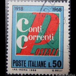 Italie 01028 comptes courants postaux 50 lires de 1968