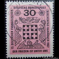 Allemagne RFA 00401 jour des Eglises évangélique 30pf de 1967