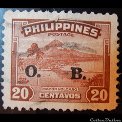 Philippines S0329 volcan Mayon 20c de 1949