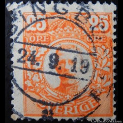 Suède 00069 roi Gustave V 25öre de 1911
