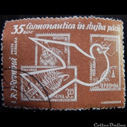 Roumanie PA0162 Colombe et timbres de l'espace 1957/58 35 bani de 1962