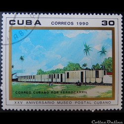 Cuba 03000 train postal 30c de 1990