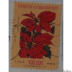 Turquie 02861 fleur Etoile de Noël ou Poinsettia 100 000L de 1997