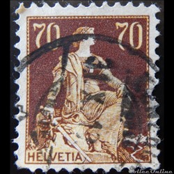 Suisse 00125 Helvetia 70cts de 1908