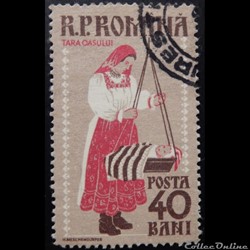 Roumanie 01597 Costume folklorique de Taraoasului 40 Bani de 1958