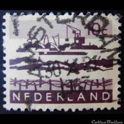 Pays-Bas 00761A bateau et grue 10c de 1963
