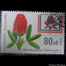 Bulgarie 03720 fleur trèfle rougeâtre 80Lev de 1997