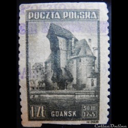Pologne 00450 Tour-Grue, Gdansk 1Zt de 1945