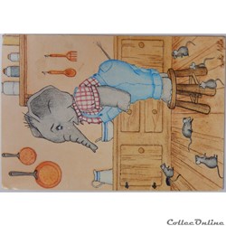 CP Peinture, éléphant et souris