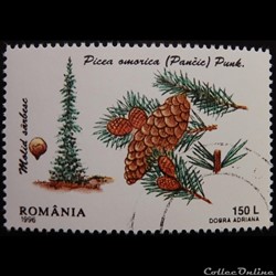 Roumanie 04343 Epicéa de Serbie 150 Lei de 1996