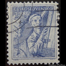 Tchécoslovaquie 00763 Cheminot 2.40 Kcs de 1954