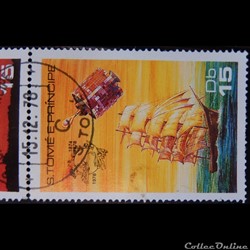 Sao Tomé-et-Principe 00503 Voilier et satellite 15 Db de 1978