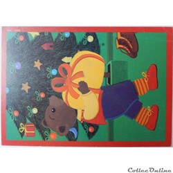 CP Petit Ours Brun fête Noël