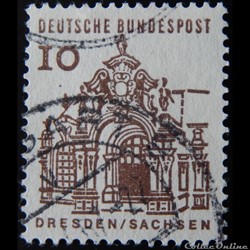 Allemagne RFA 00322 pavillon Zwinger, Dresden 10pf de 1965