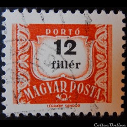 Hongrie T0220B chiffre 12f de 1965