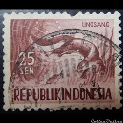 Indonésie 00122 loutre 25sen de 1956