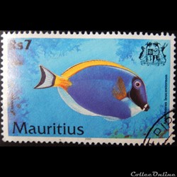 Maurice (île) 00953 poisson chirurgien à poitrine blanche de 7 Rs de 2000