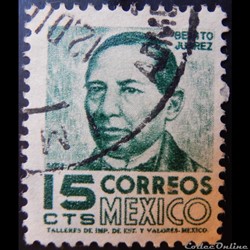 Mexique 00630 Benito Juarez 15c de 1951