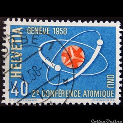 Suisse 00611 symbole de la fusion nucléaire 40cts de 1958