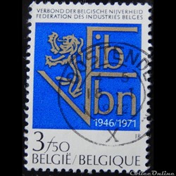 Belgique 01609 fédération des industries Belges 3.50F de 1971