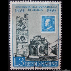 Saint-Marin 00474 timbre jubilé Sicilia 3L de 1959