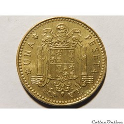 Espagne, 1 peseta de 1975, étoile 1976