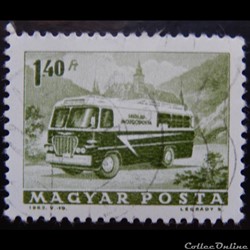 Hongrie 01566 bureau de poste mobile 1.40ft de 1963