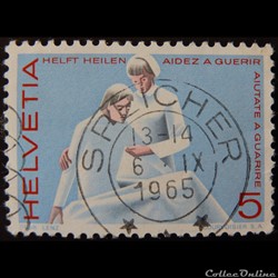 Suisse 00743 soins infirmier 5cts de 1965