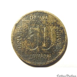 Yougoslavie, 50 dinara de 1988