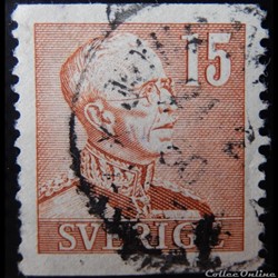 Suède 00261 roi Gustave V 15öre de 1940